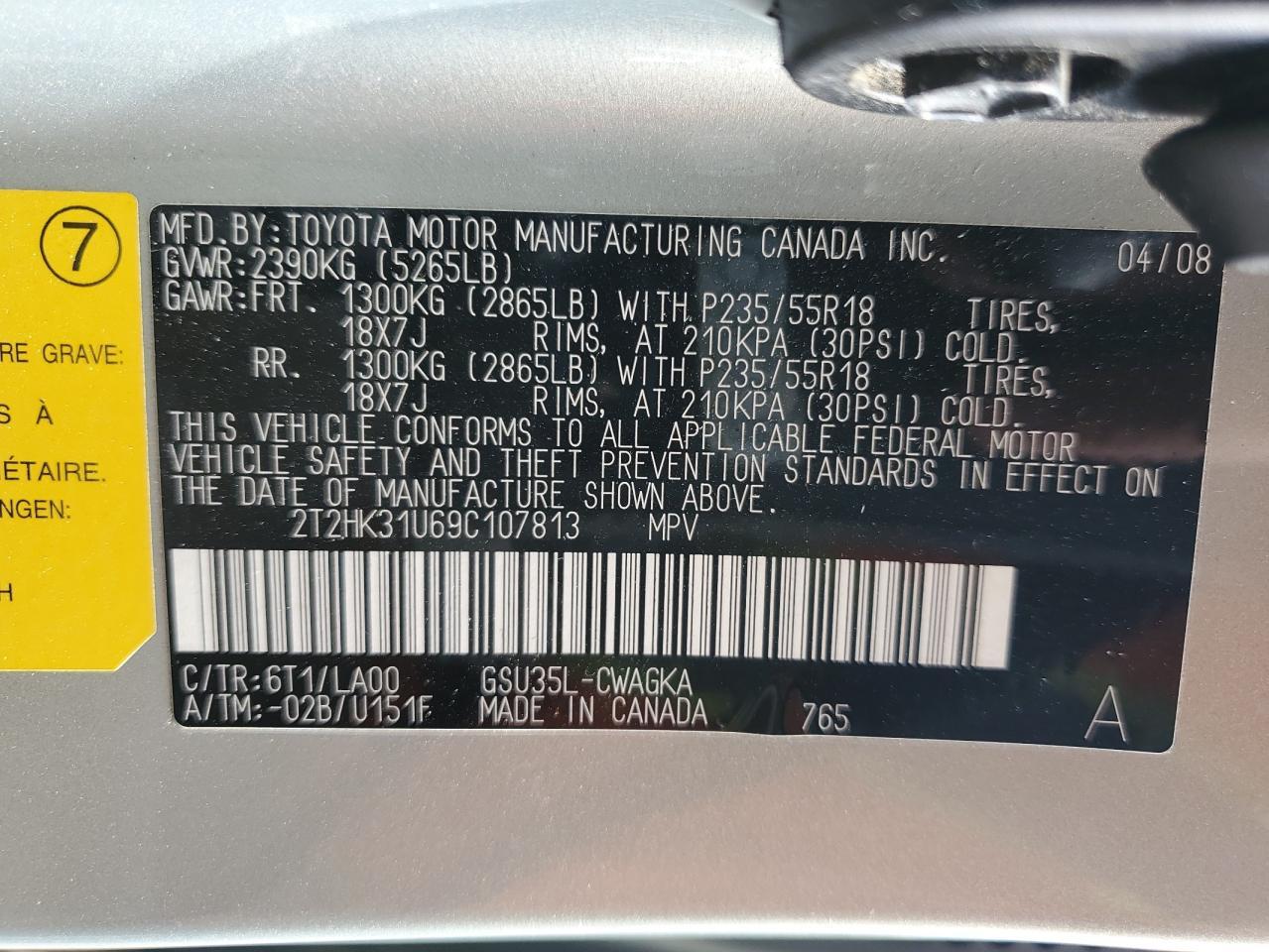 2009 LEXUS RX 350