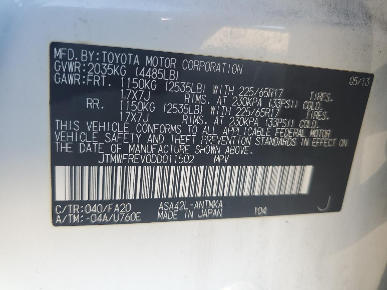 2013 TOYOTA RAV4