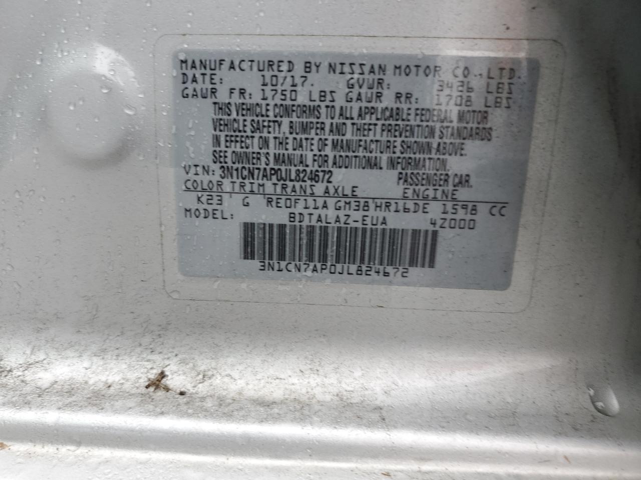 2018 NISSAN VERSA