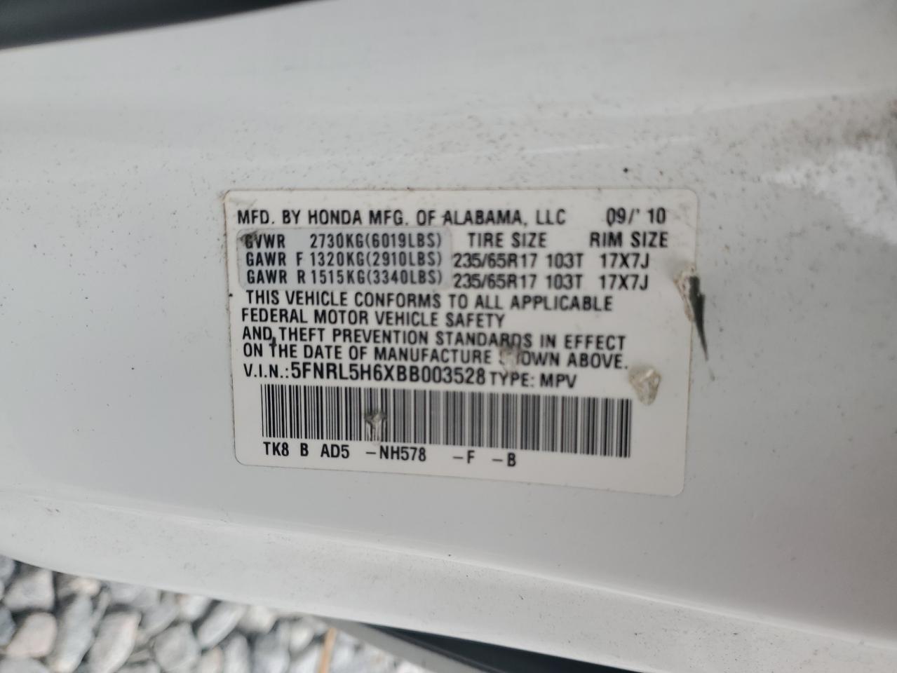 2011 HONDA ODYSSEY