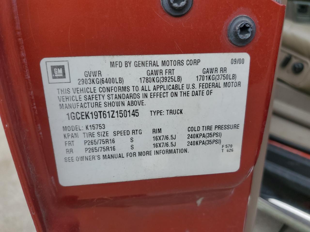 2001 CHEVROLET Silverado