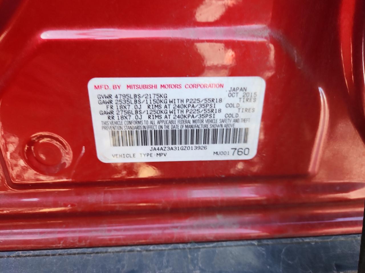 2016 MITSUBISHI outlander
