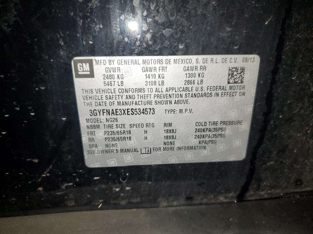 2014 CADILLAC SRX