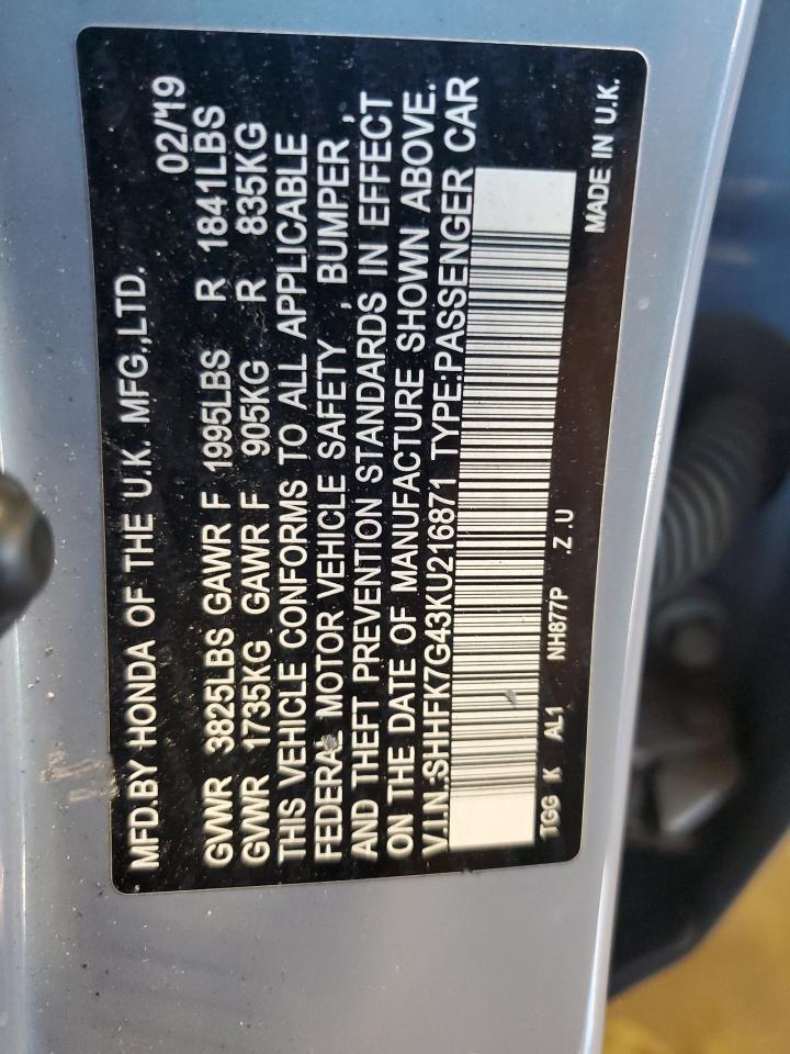 2019 HONDA CIVIC