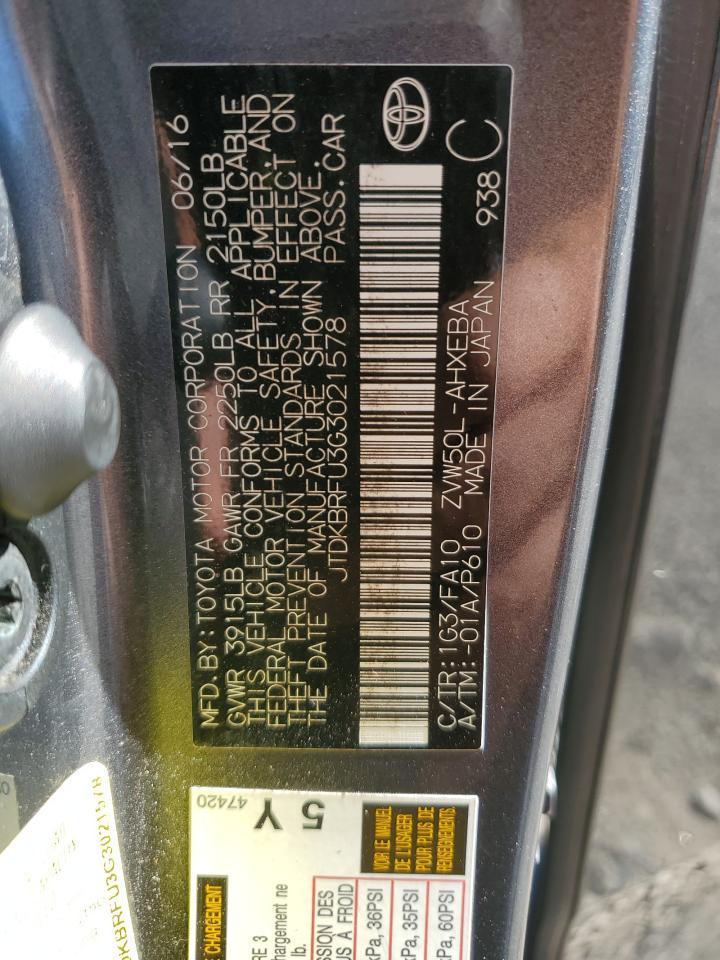 2016 TOYOTA PRIUS