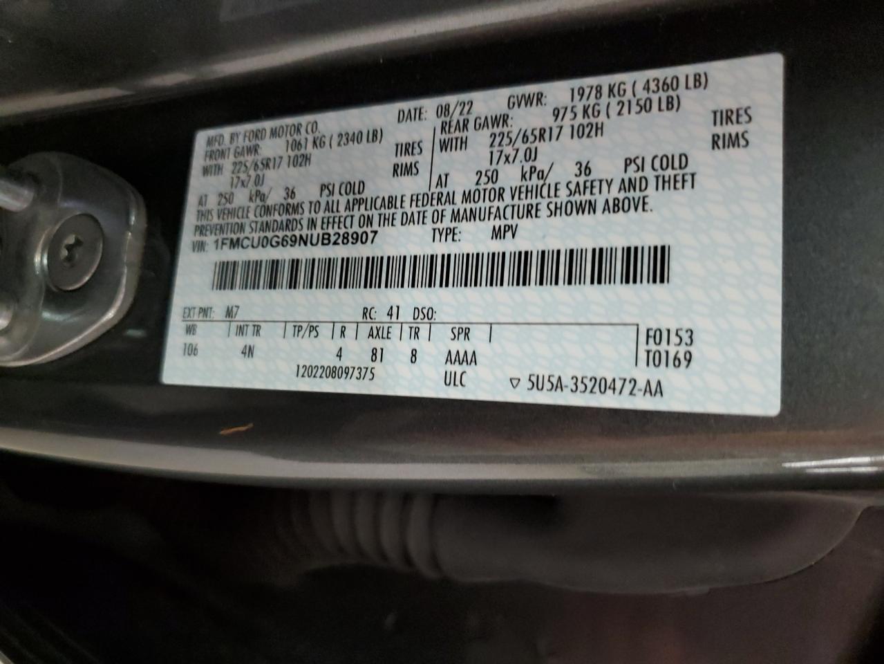 2022 FORD ESCAPE