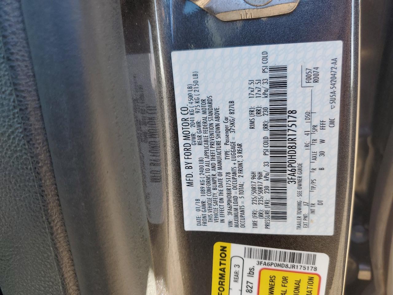 2018 FORD FUSION