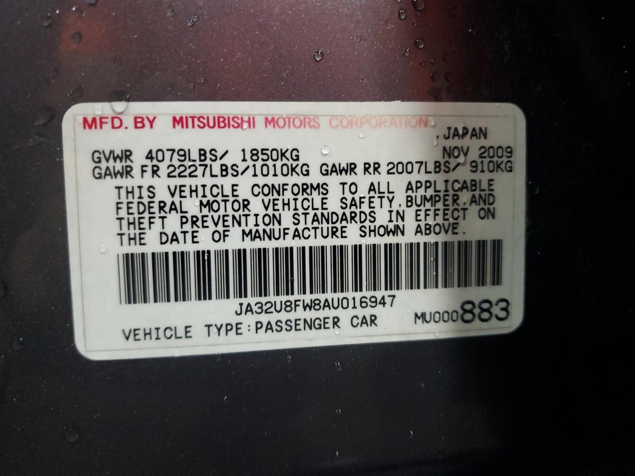 2010 MITSUBISHI LANCER