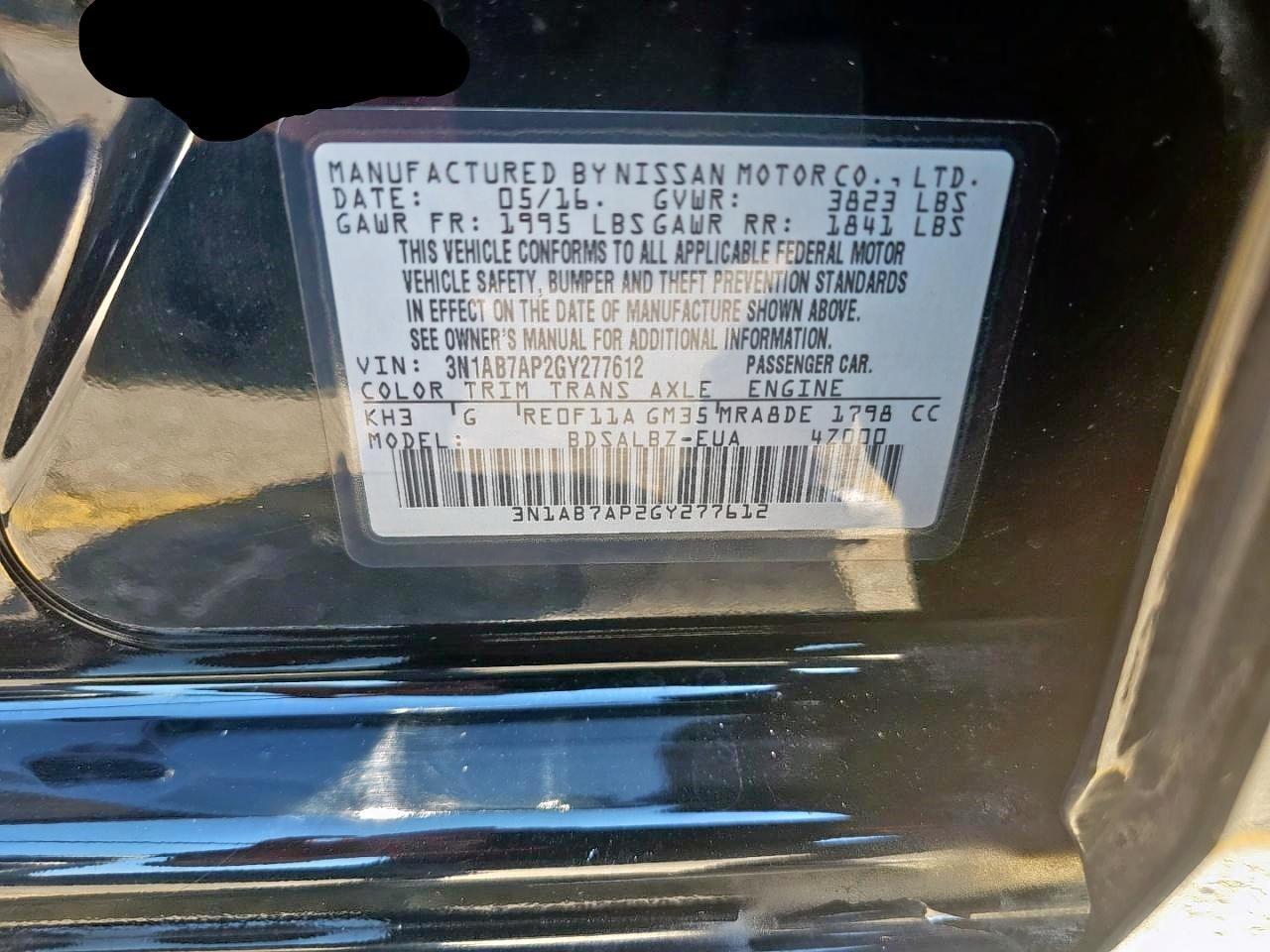 2016 NISSAN SENTRA