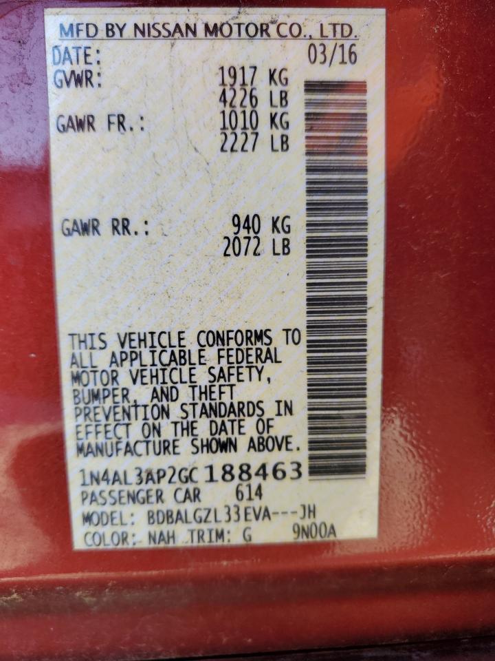2016 NISSAN ALTIMA