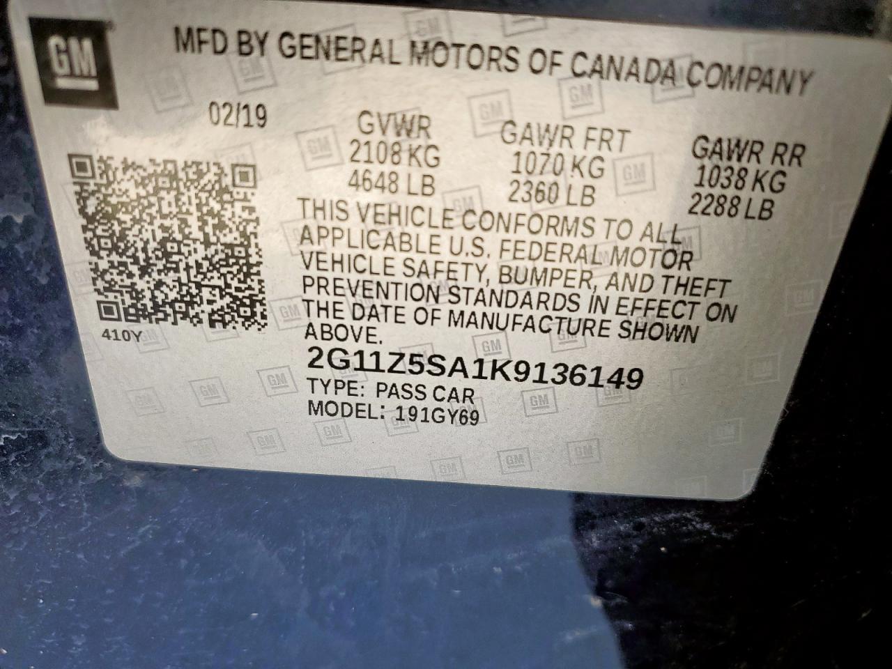 2019 CHEVROLET IMPALA