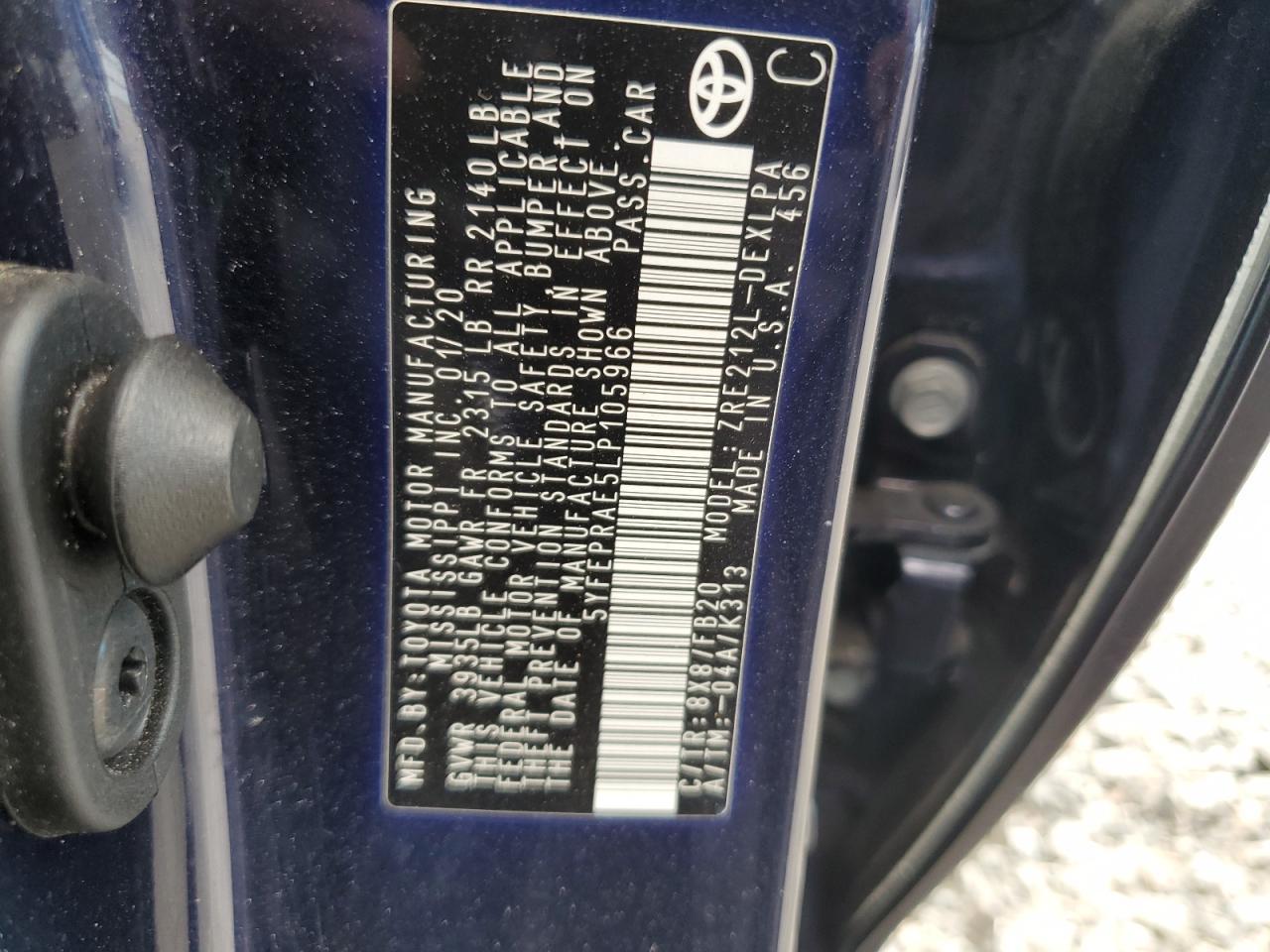 2020 TOYOTA COROLLA