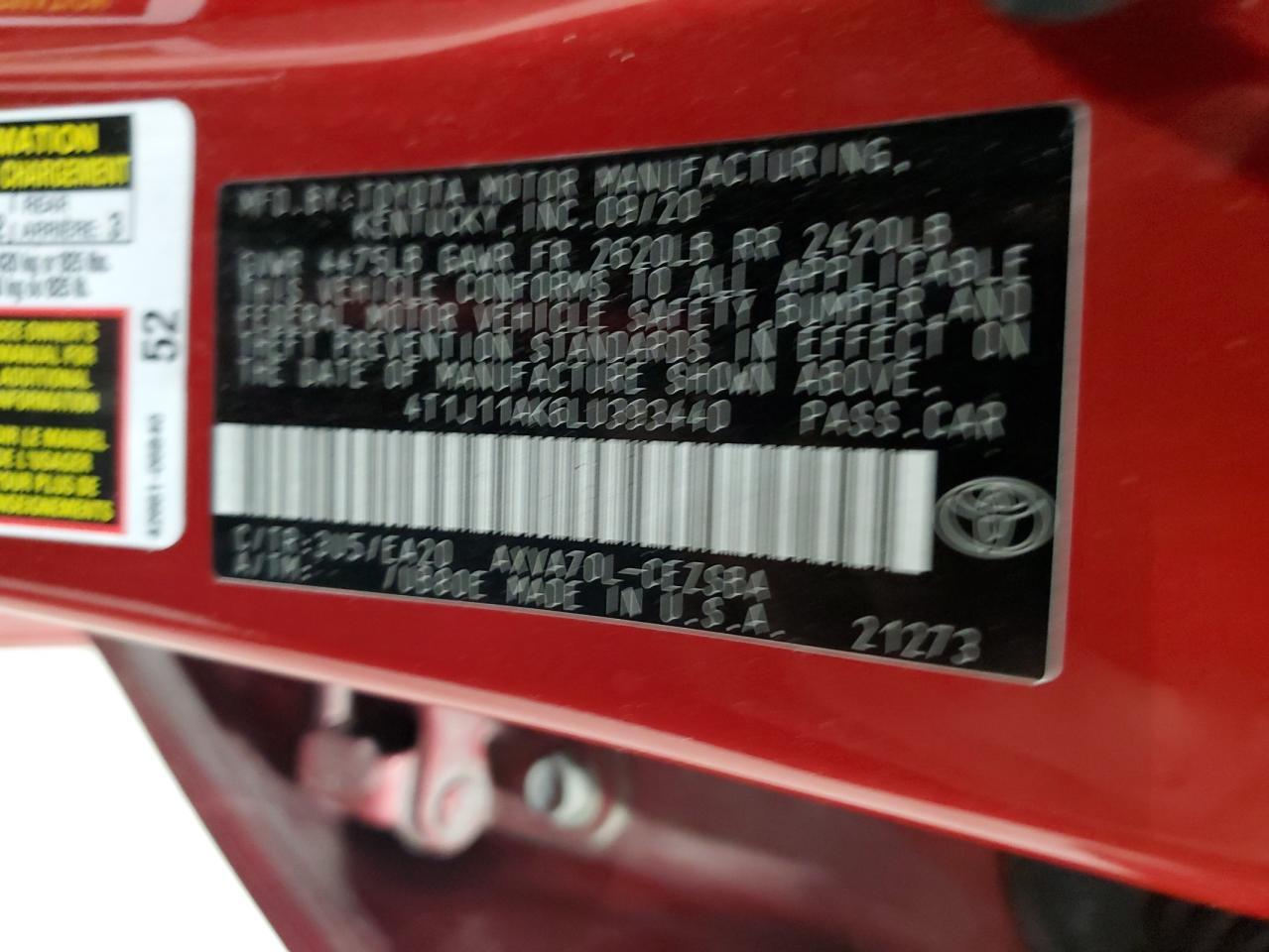 2020 TOYOTA CAMRY