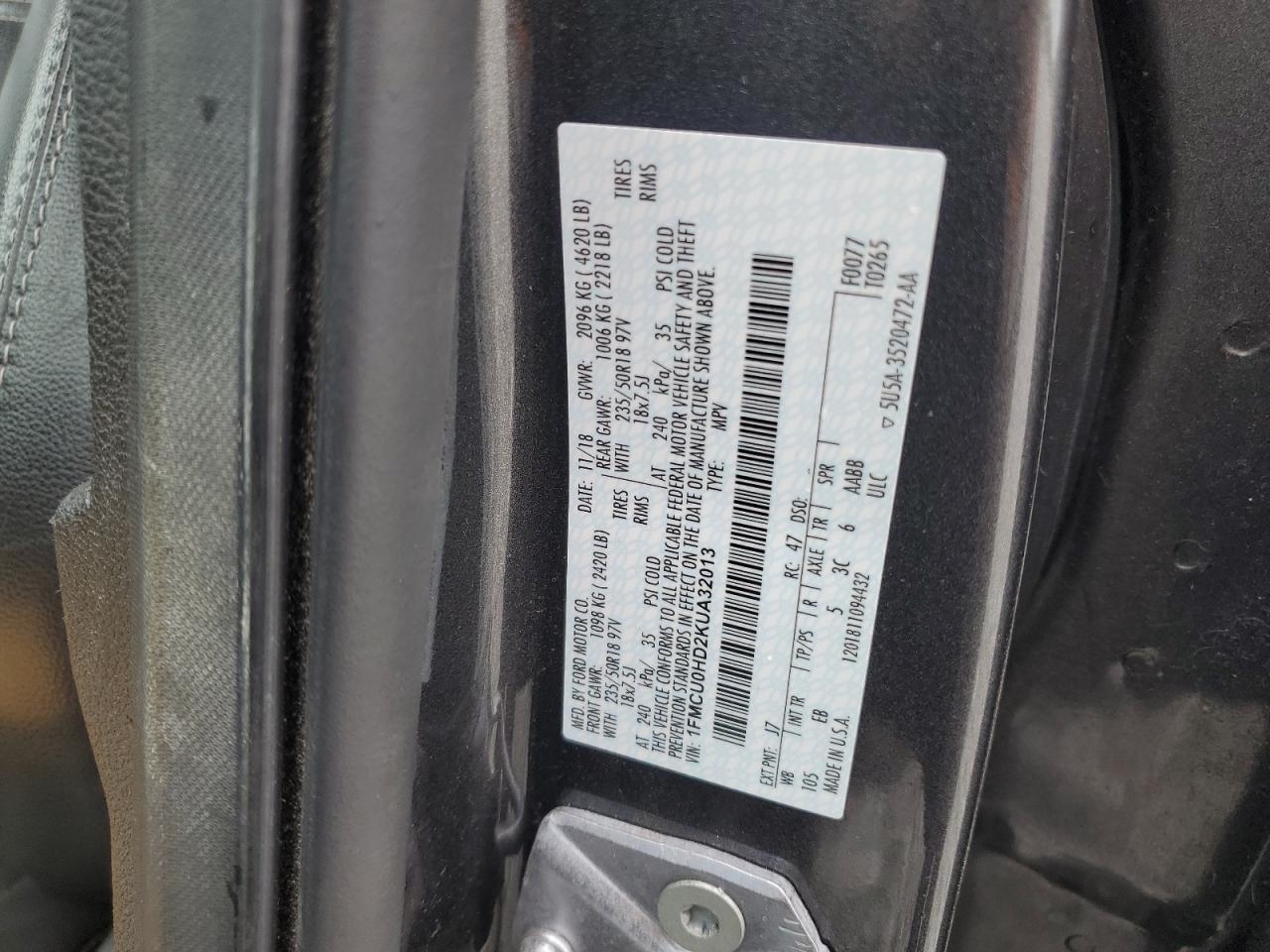 2019 FORD ESCAPE