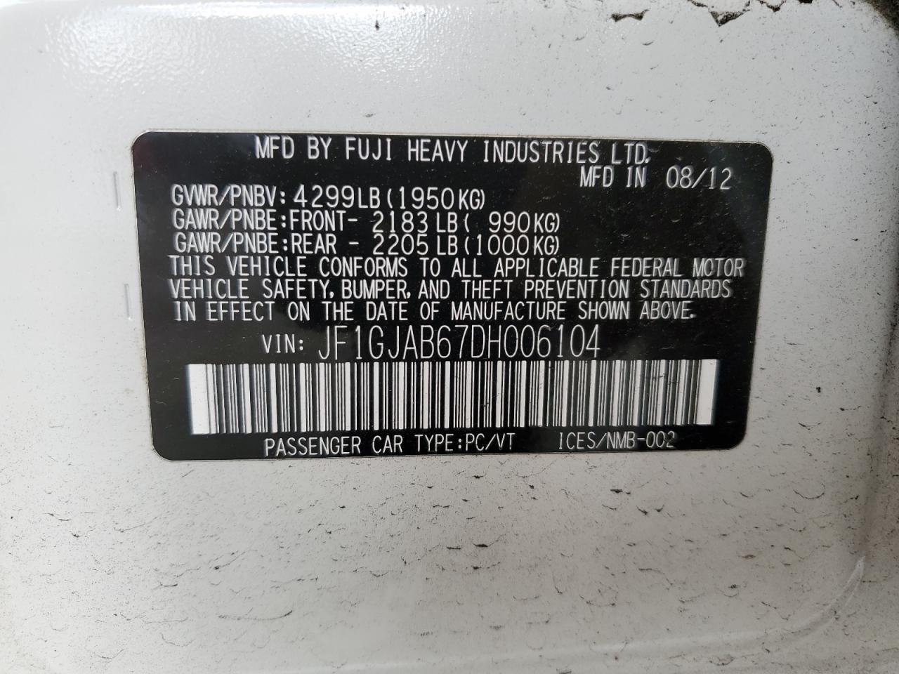 2013 SUBARU IMPREZA