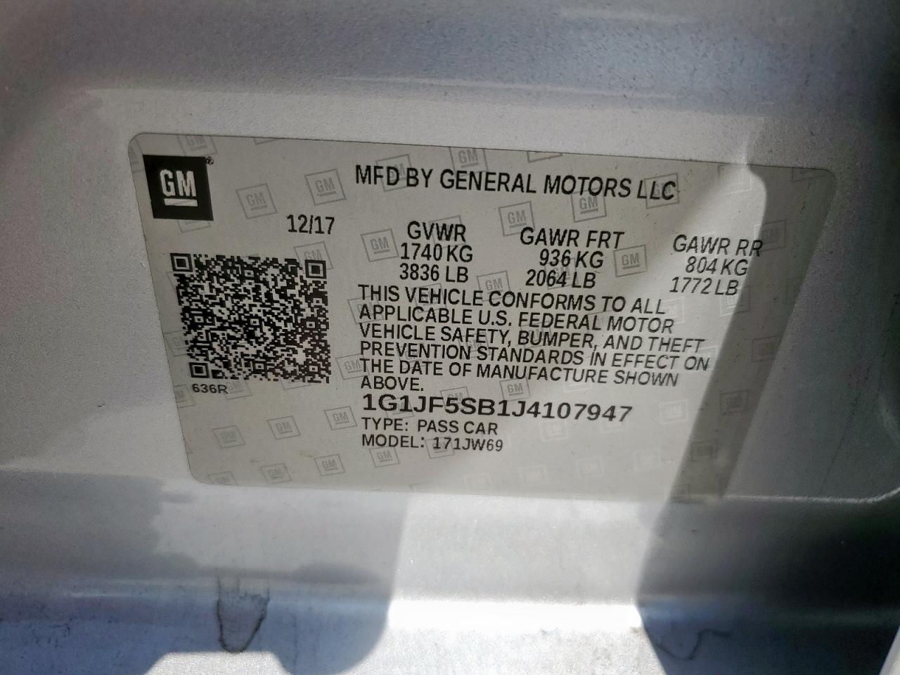 2018 CHEVROLET SONIC