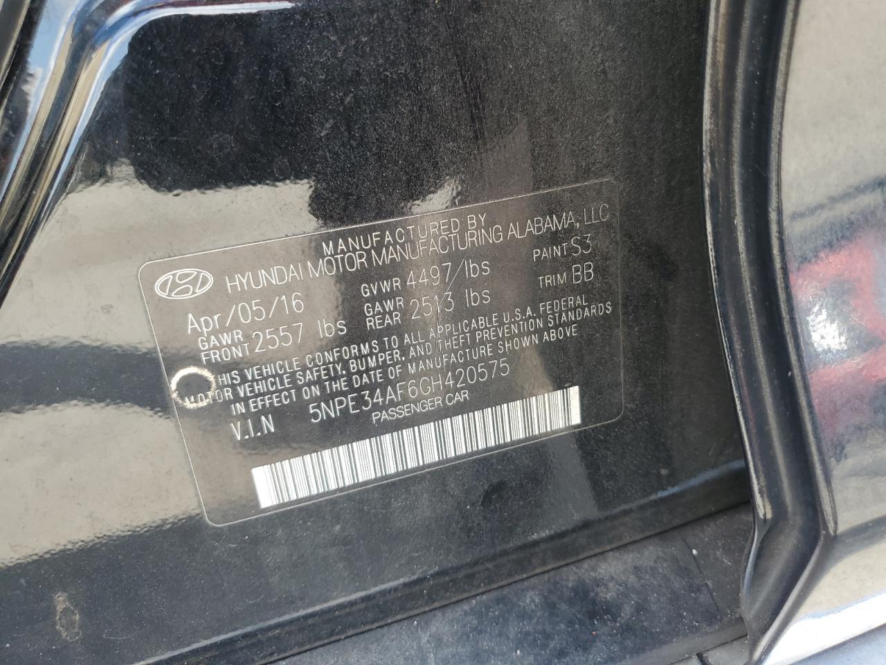 2016 HYUNDAI SONATA