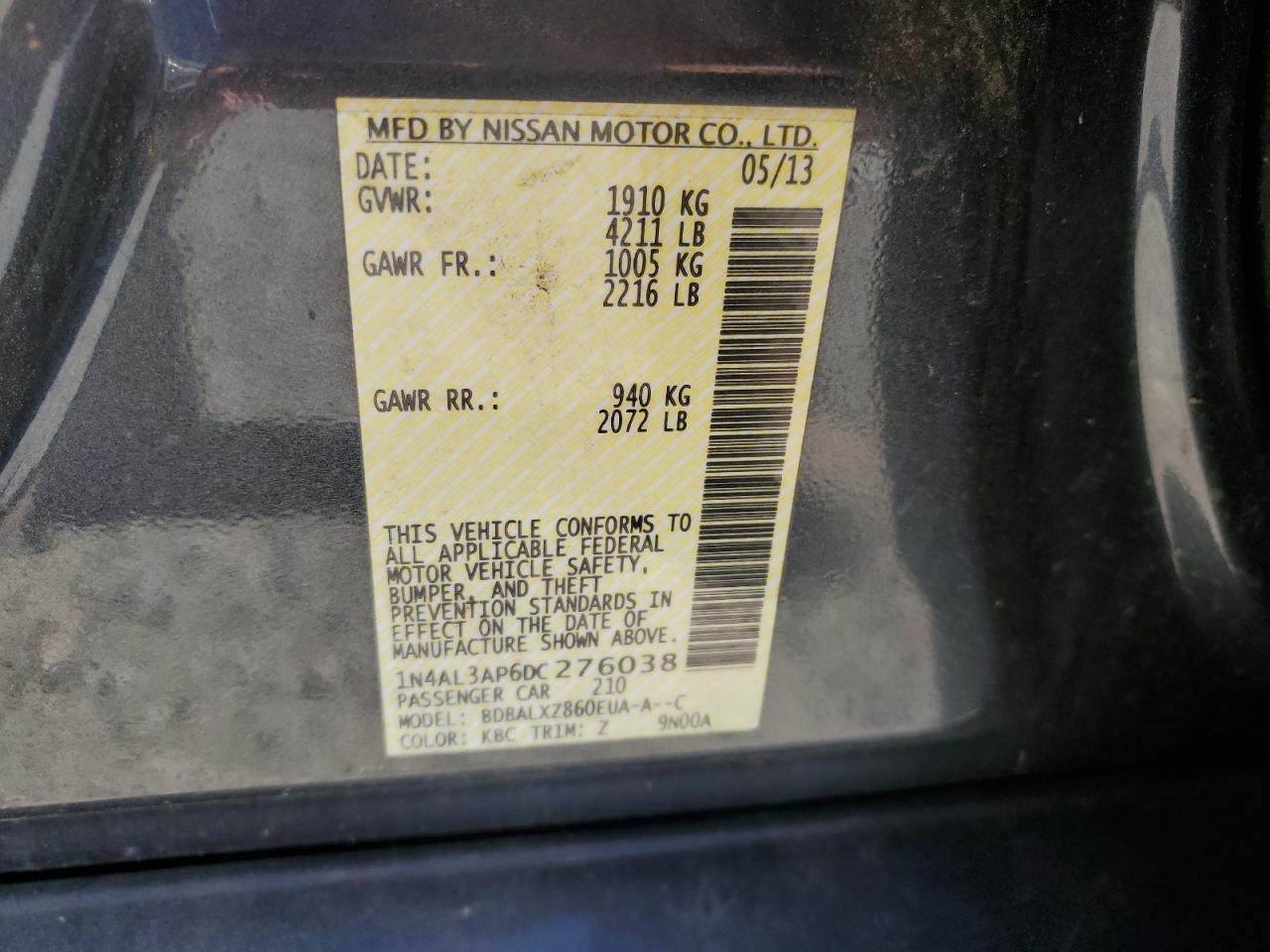 2013 NISSAN ALTIMA