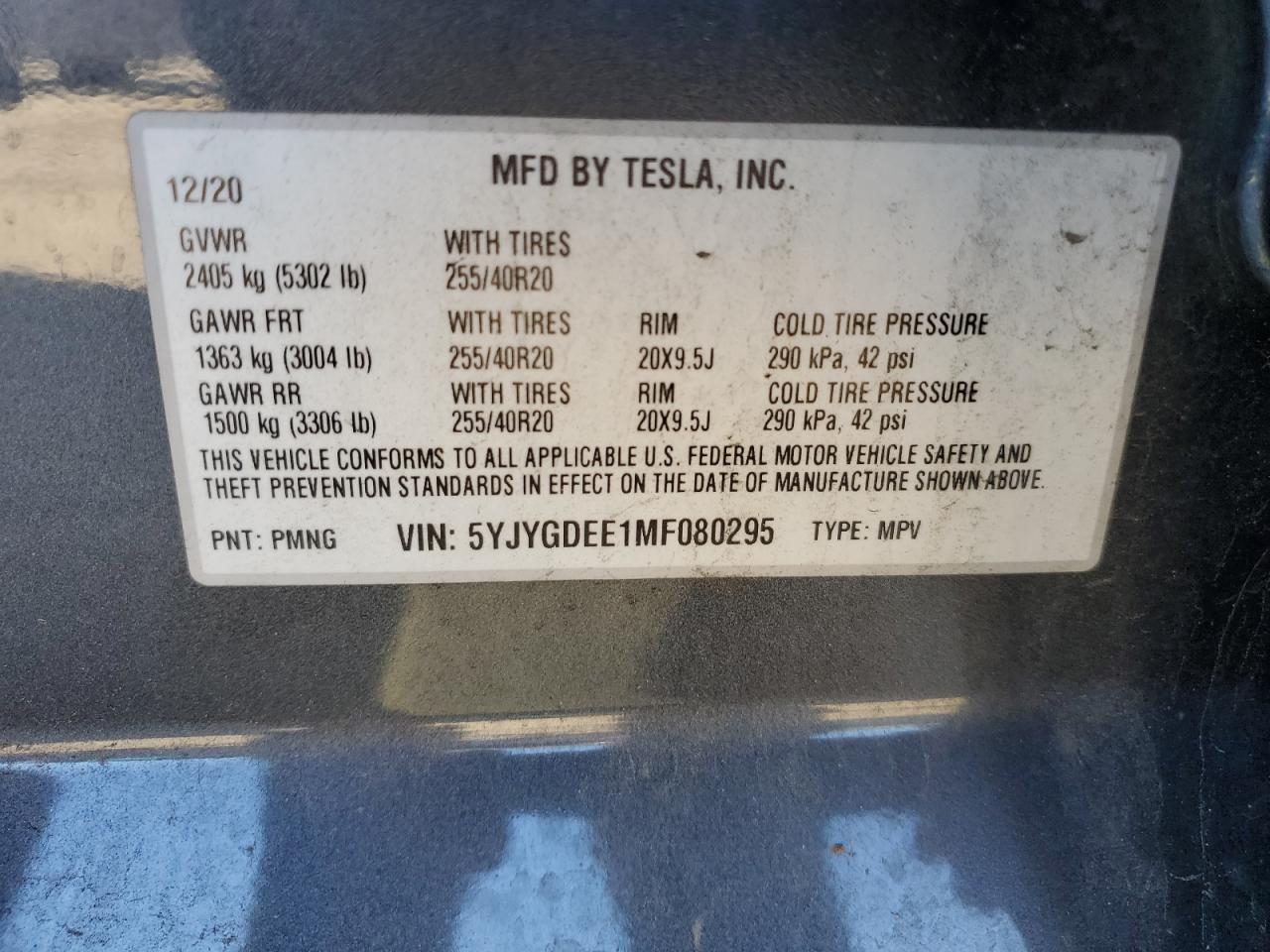 2021 TESLA MODEL Y
