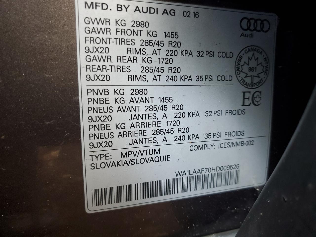 2017 AUDI Q7