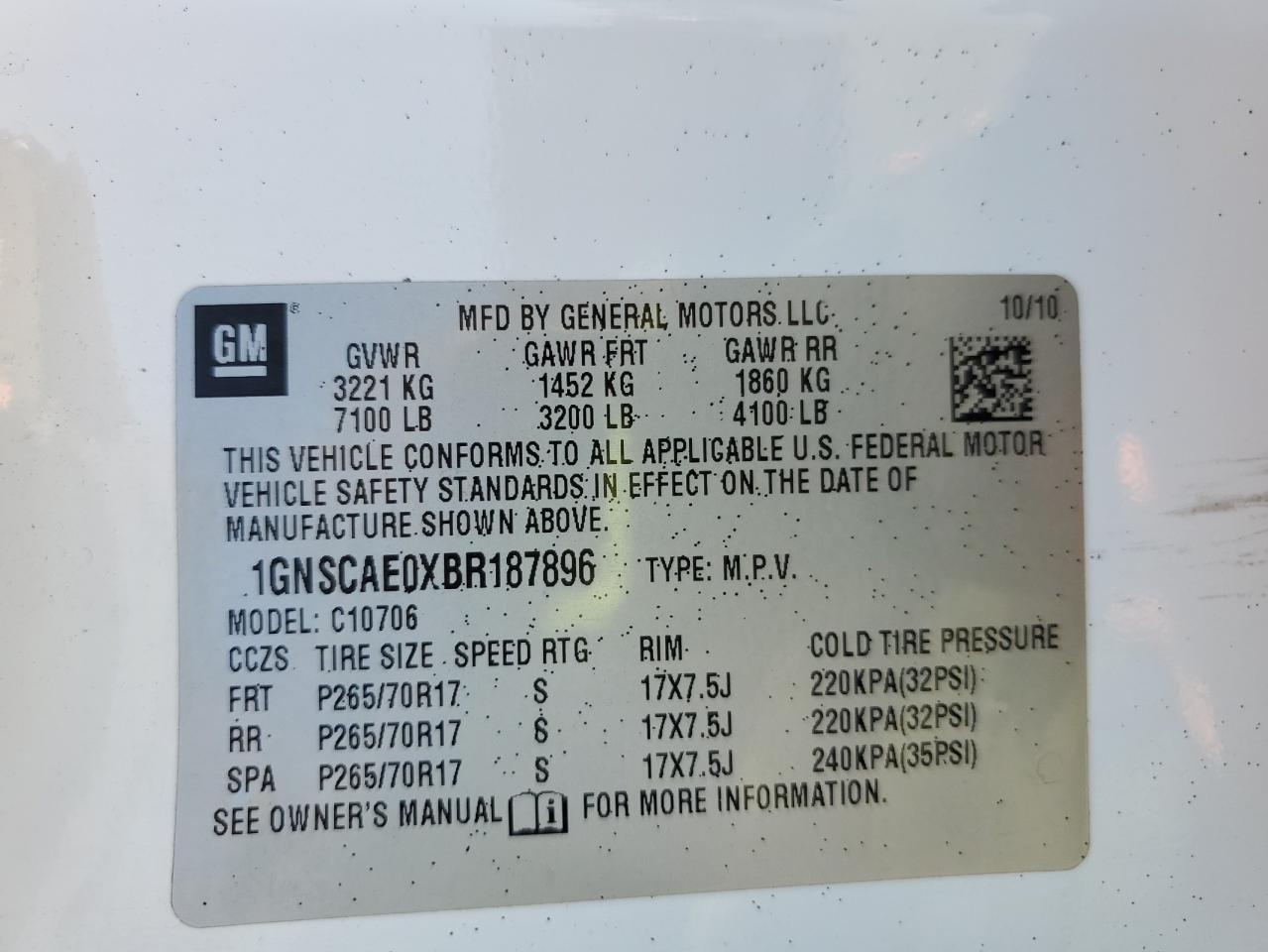 2011 CHEVROLET Tahoe