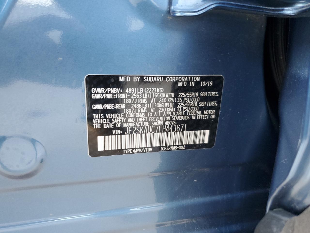2020 SUBARU FORESTER
