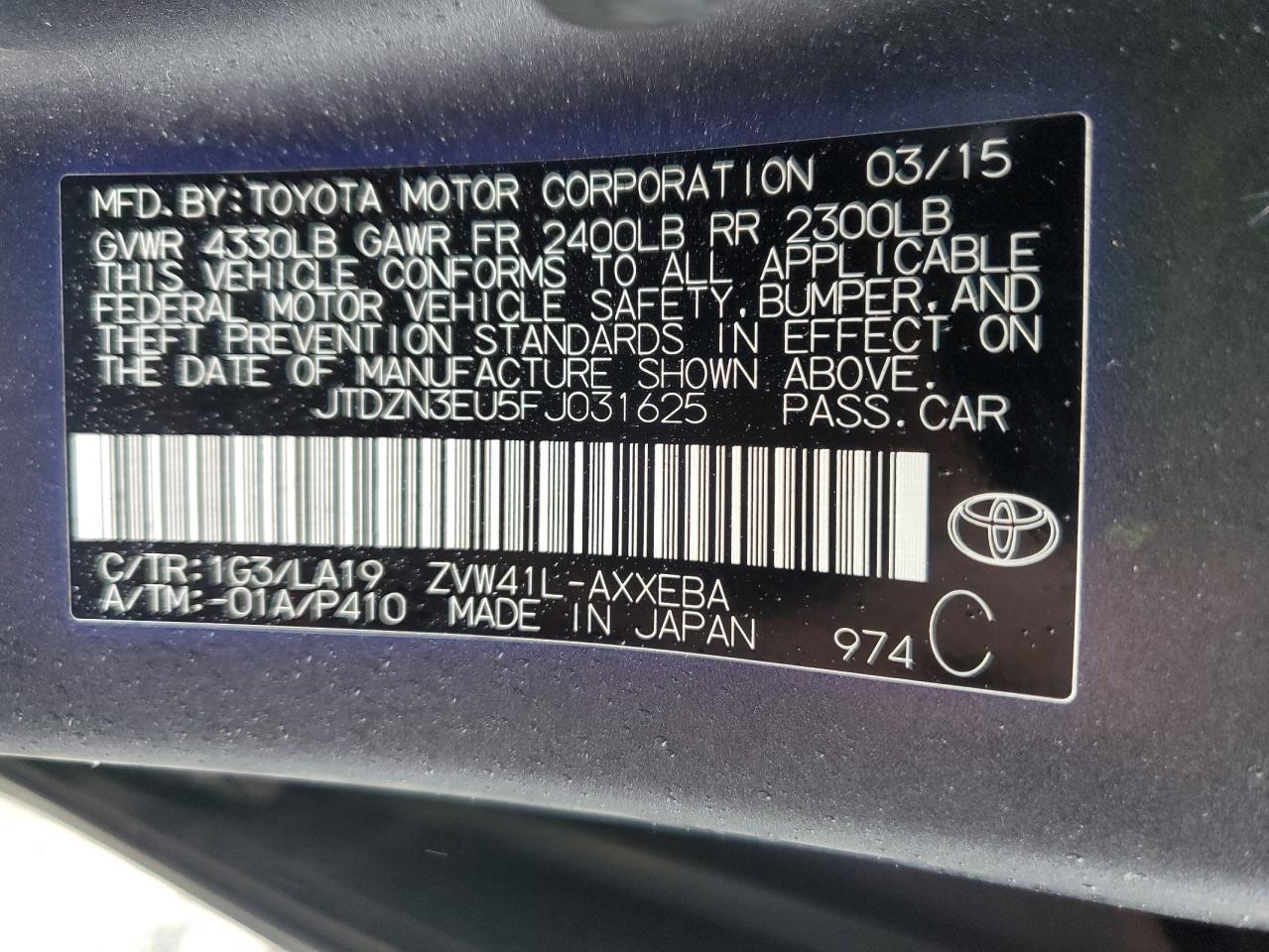 2015 TOYOTA PRIUS V