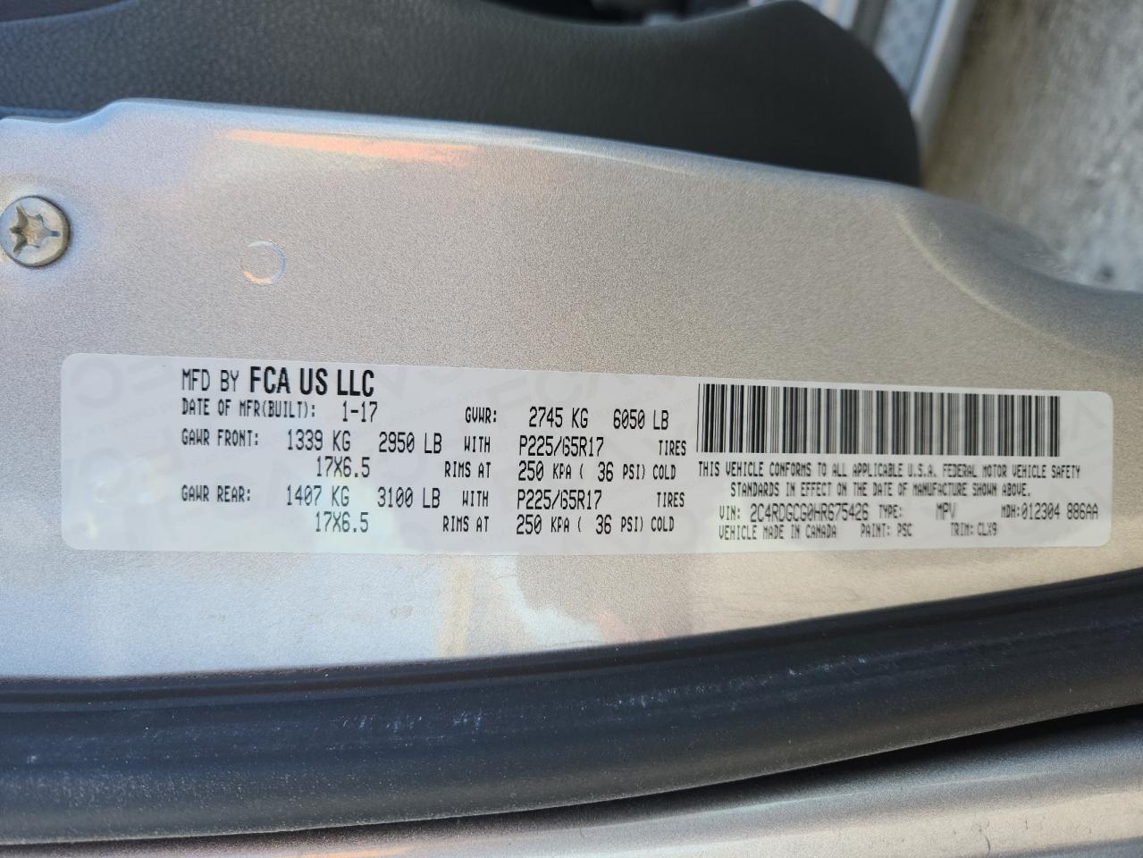 2017 DODGE GRAND CARAVAN