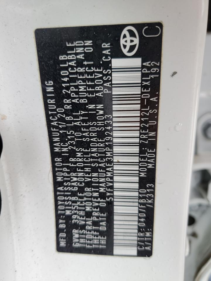 2021 TOYOTA COROLLA