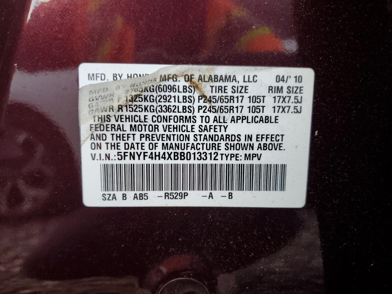 2011 HONDA PILOT