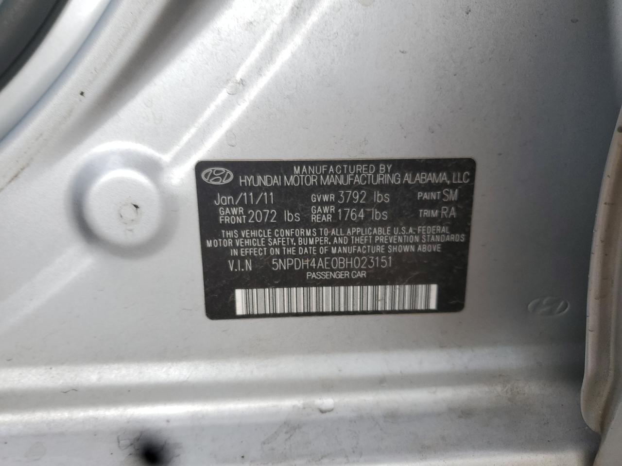 2011 HYUNDAI ELANTRA