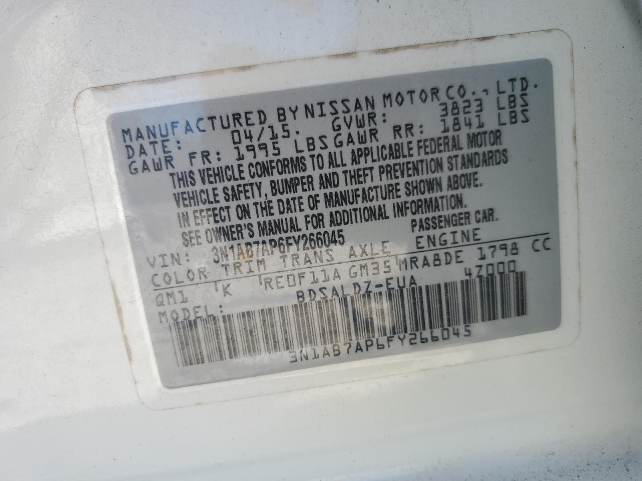 2015 NISSAN SENTRA
