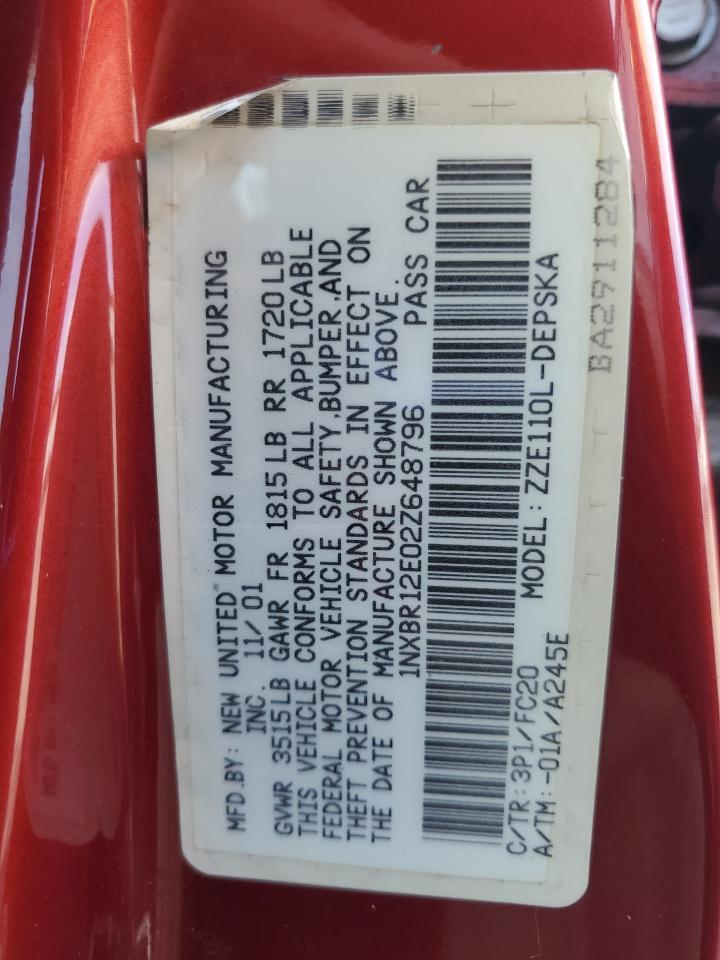 2002 TOYOTA COROLLA