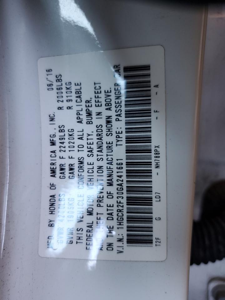 2016 HONDA ACCORD