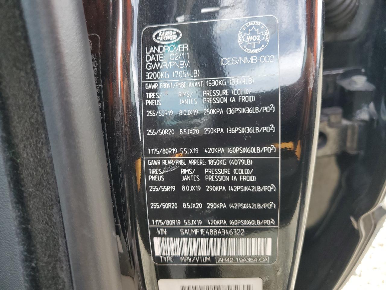 2011 LAND ROVER RANGE ROVER