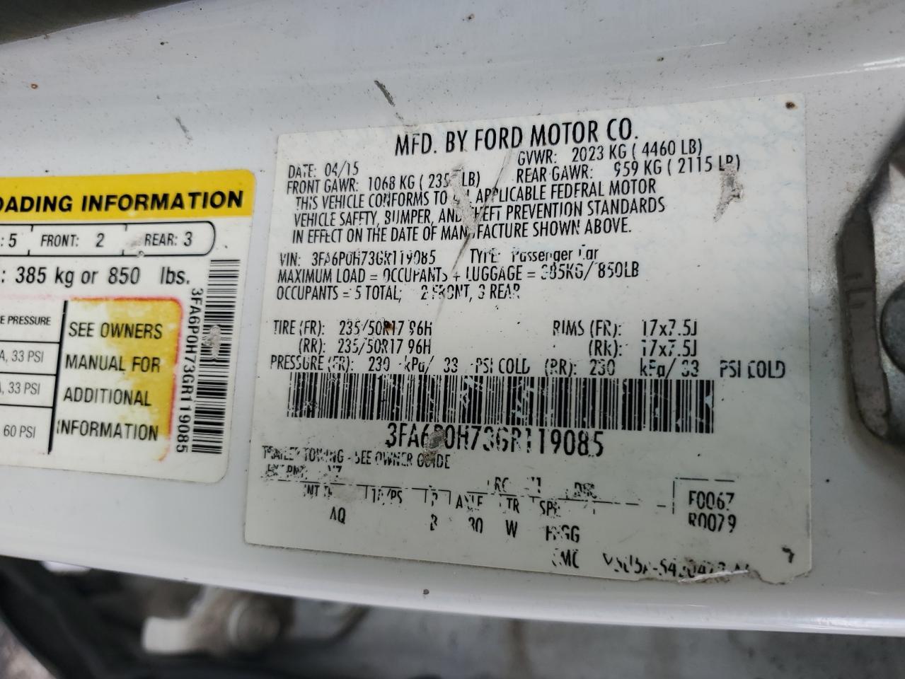 2016 FORD FUSION