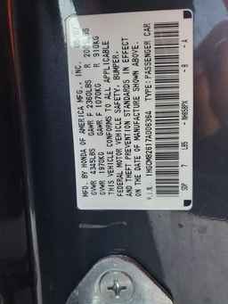 2007 HONDA ACCORD