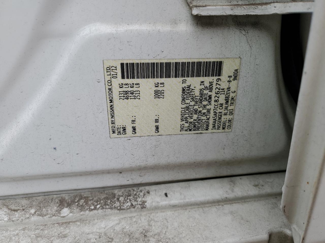 2012 NISSAN Maxima