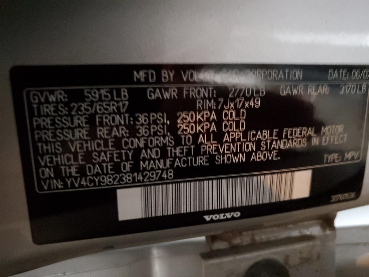 2008 VOLVO XC90
