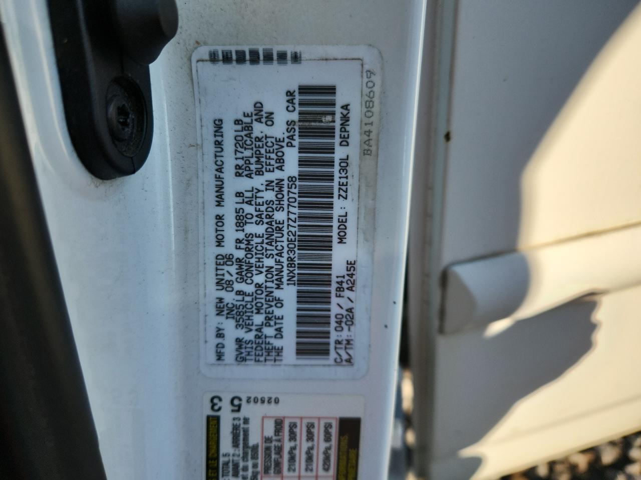 2007 TOYOTA COROLLA
