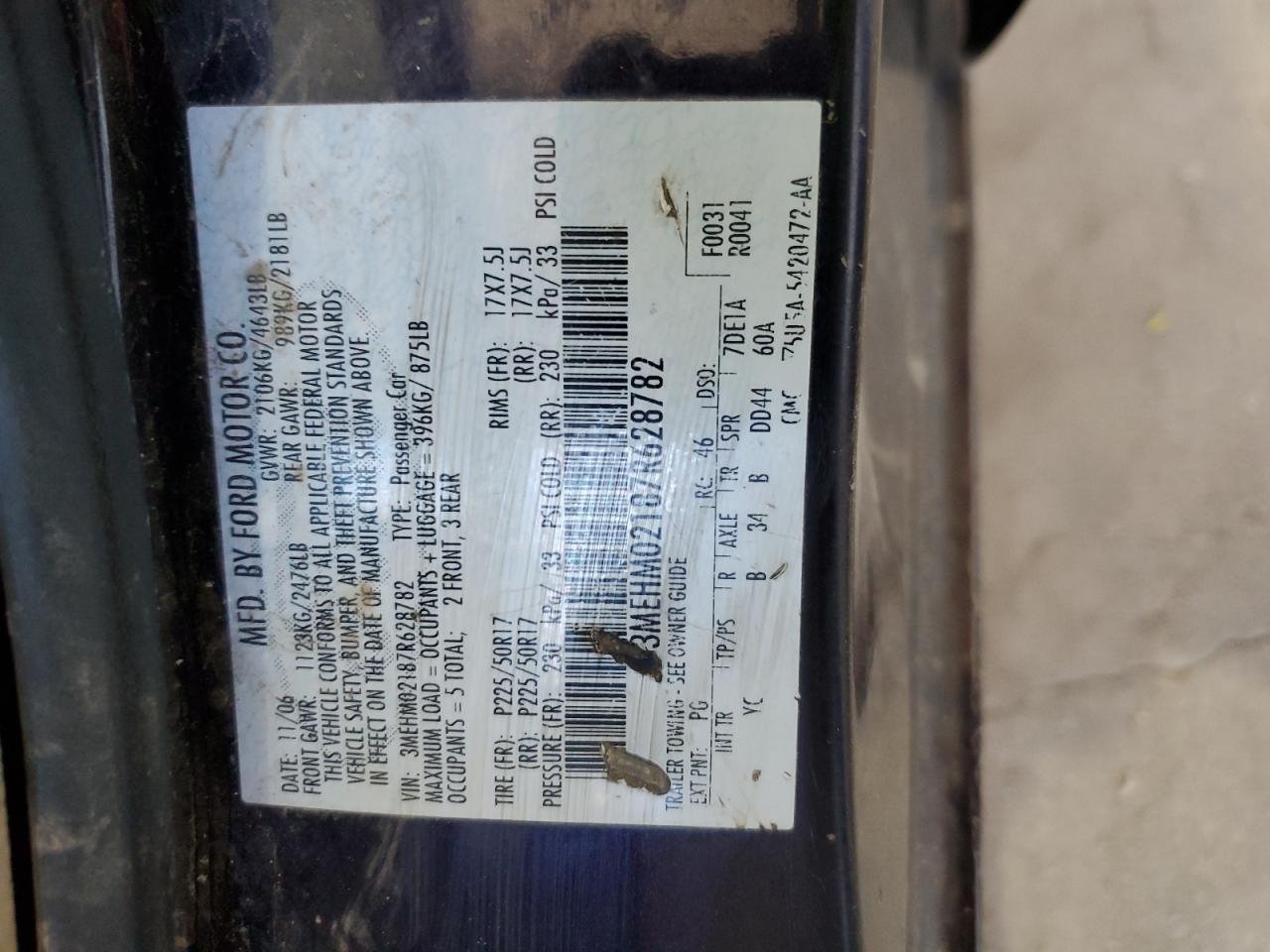 2007 MERCURY Milan