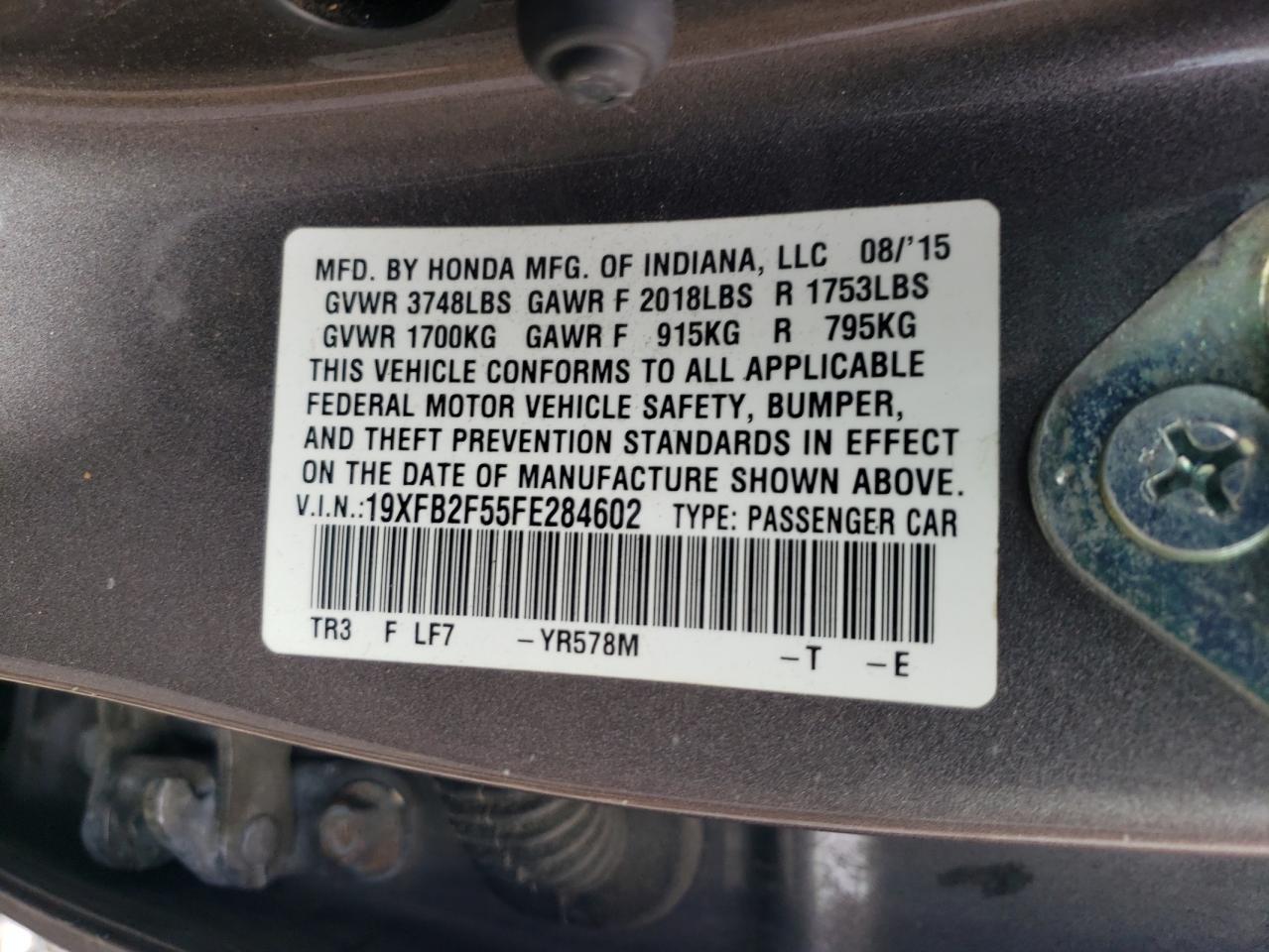 2015 HONDA CIVIC