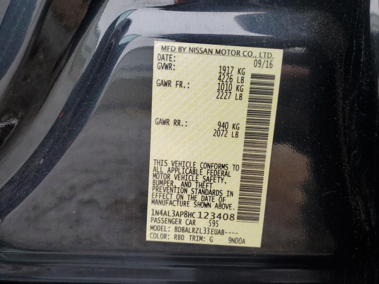 2017 NISSAN ALTIMA