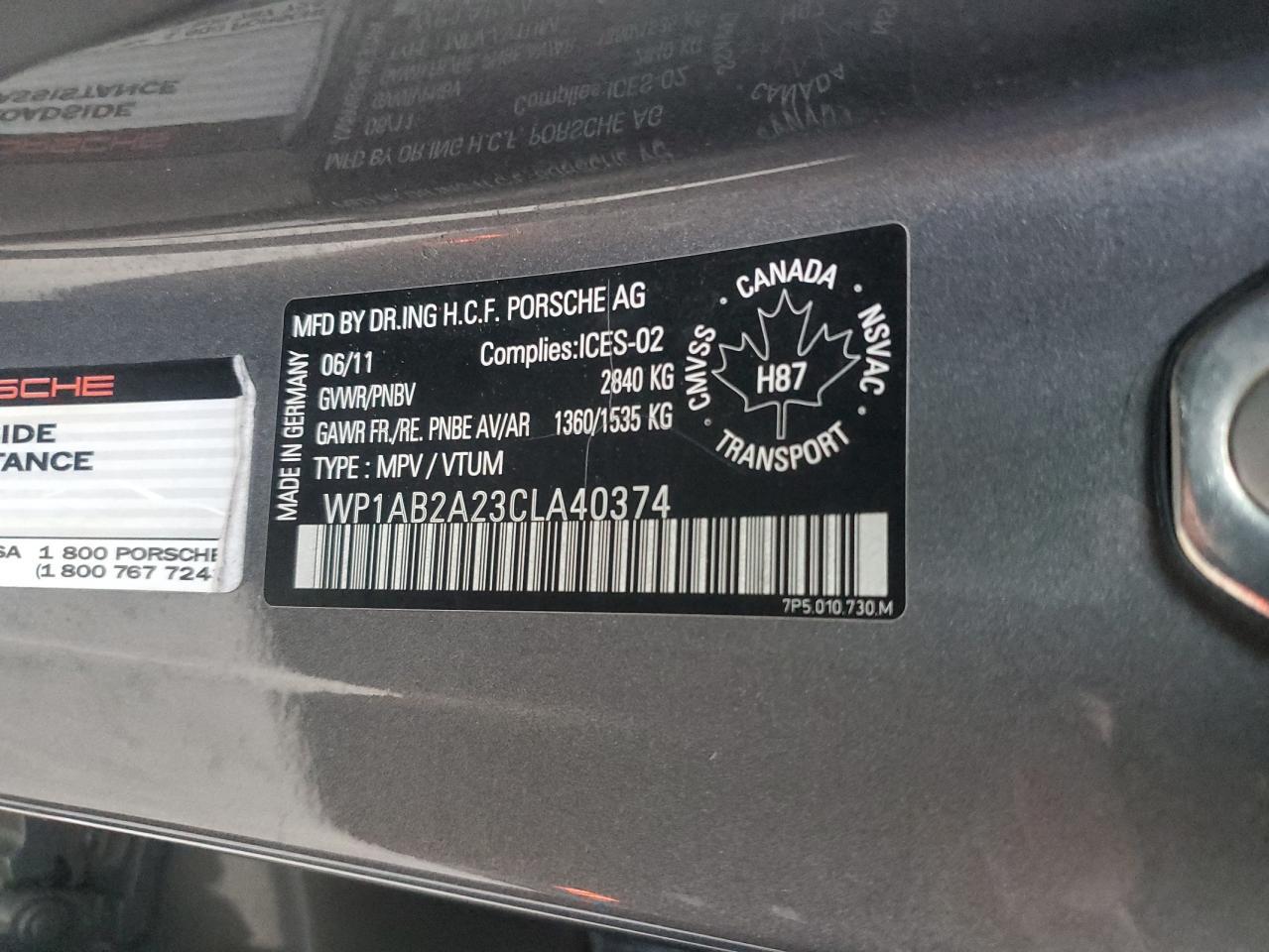 2012 PORSCHE CAYENNE