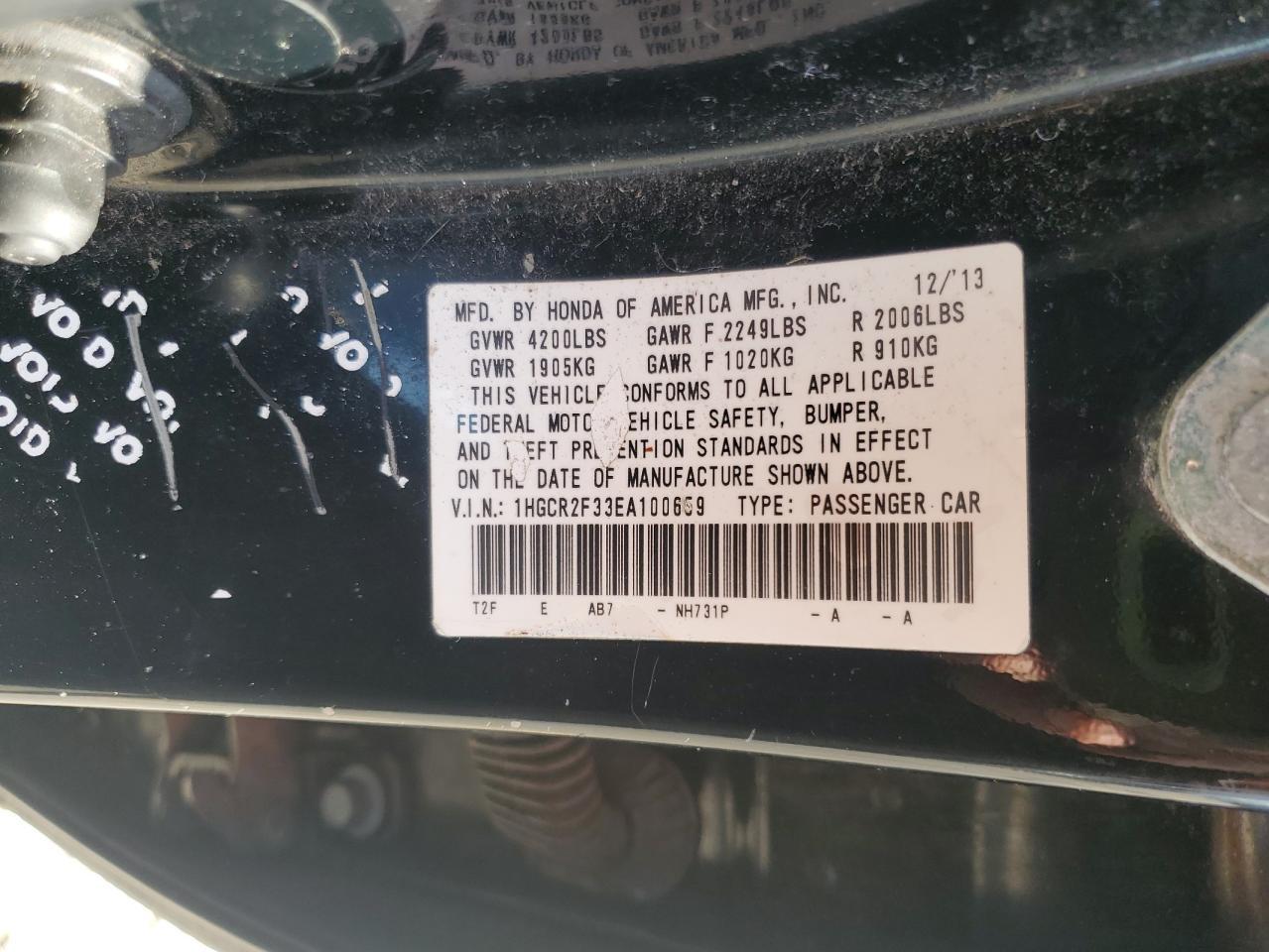 2014 HONDA ACCORD