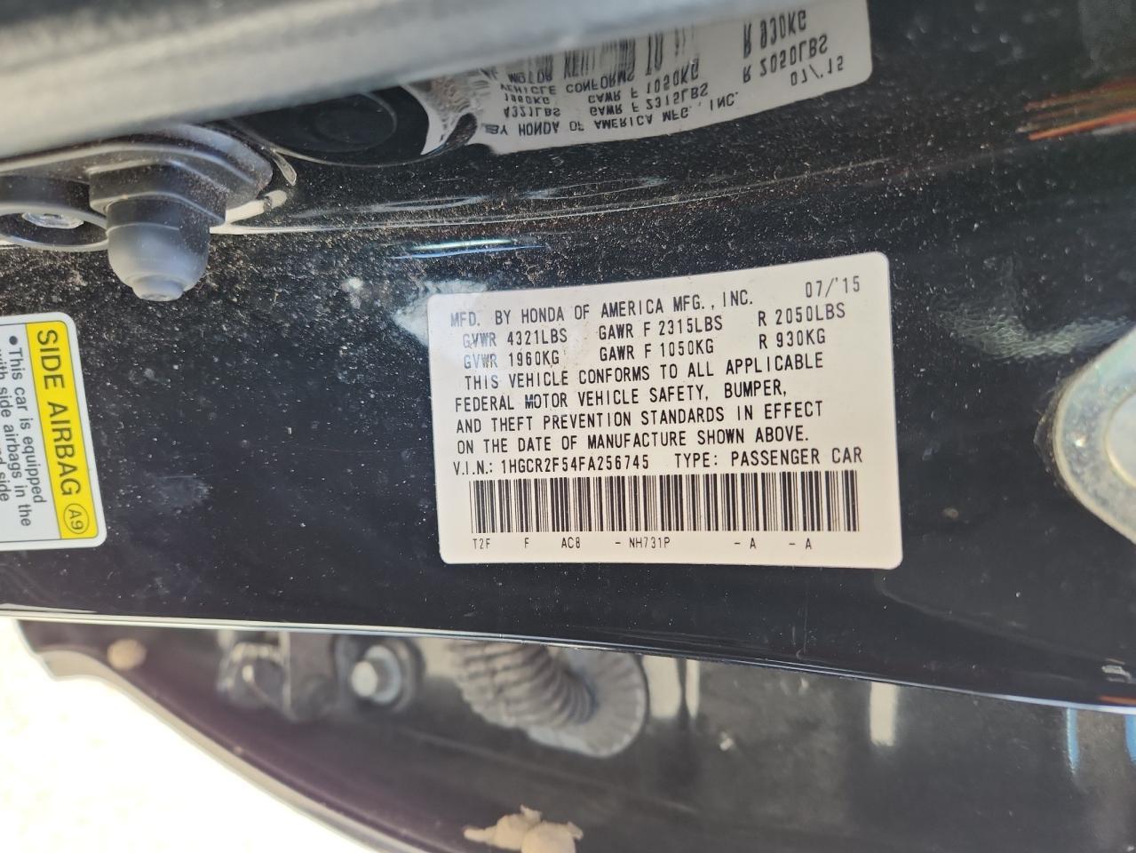 2015 HONDA ACCORD