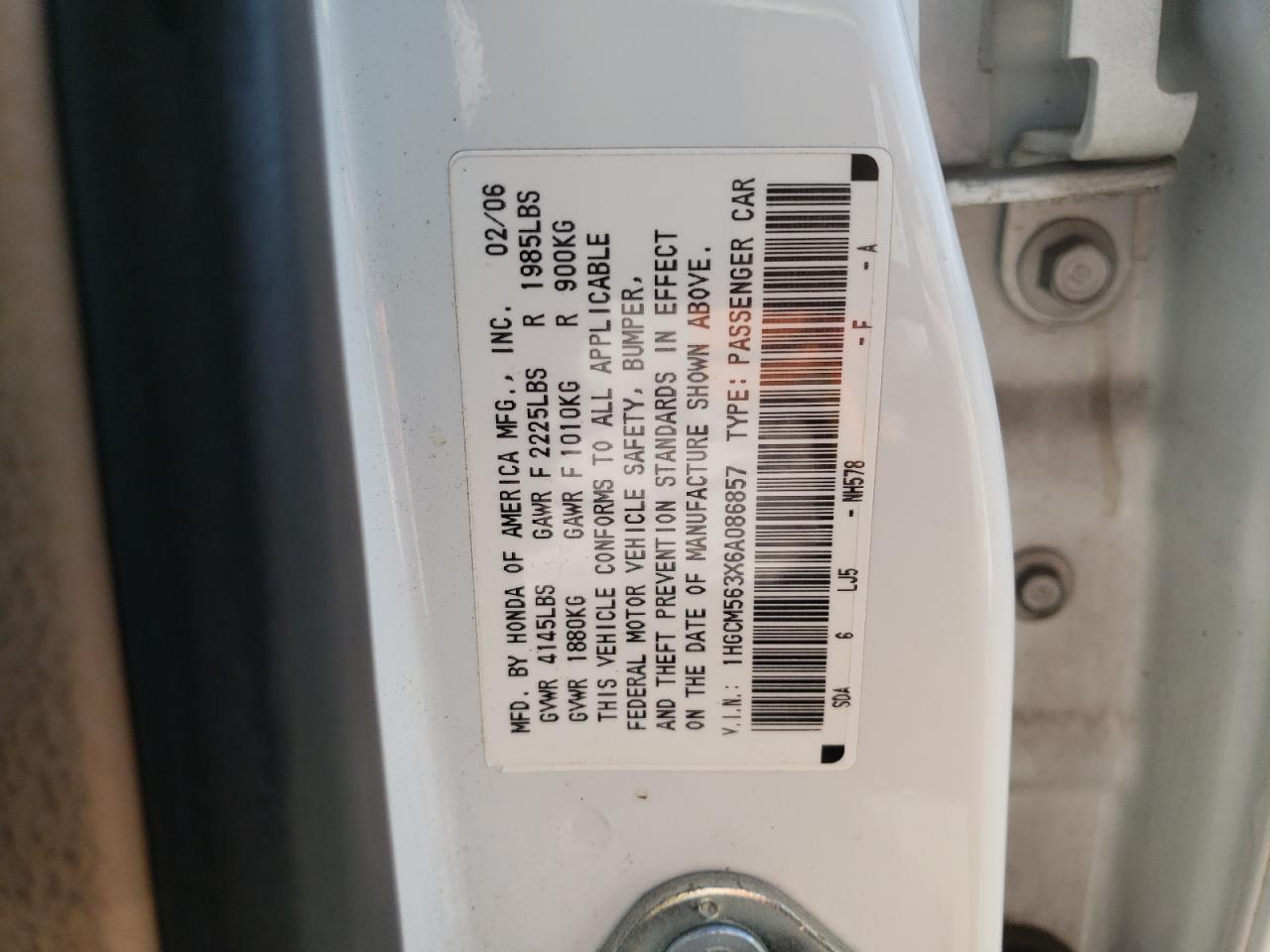 2006 HONDA ACCORD