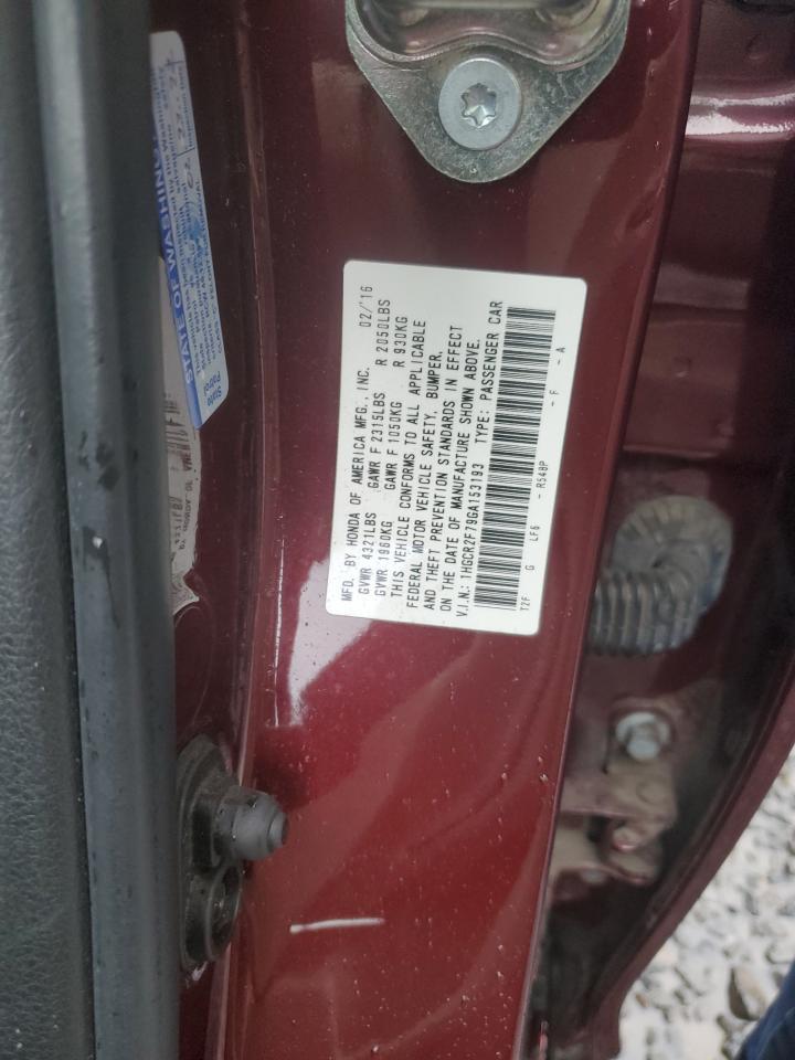2016 HONDA ACCORD