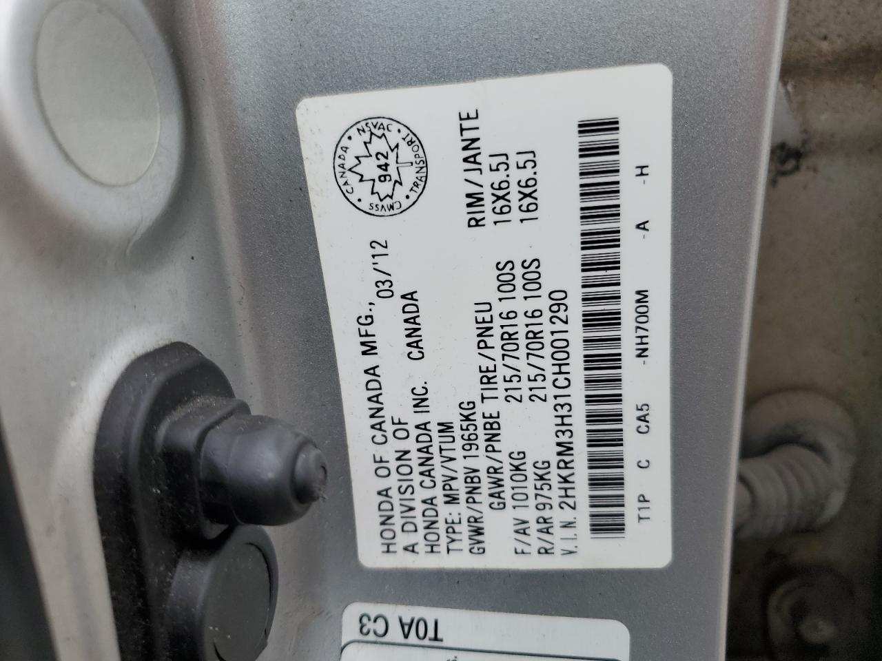 2012 HONDA CR-V