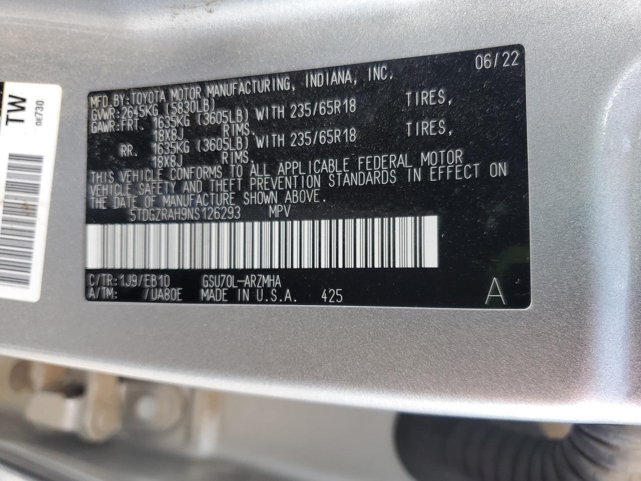2022 TOYOTA HIGHLANDER